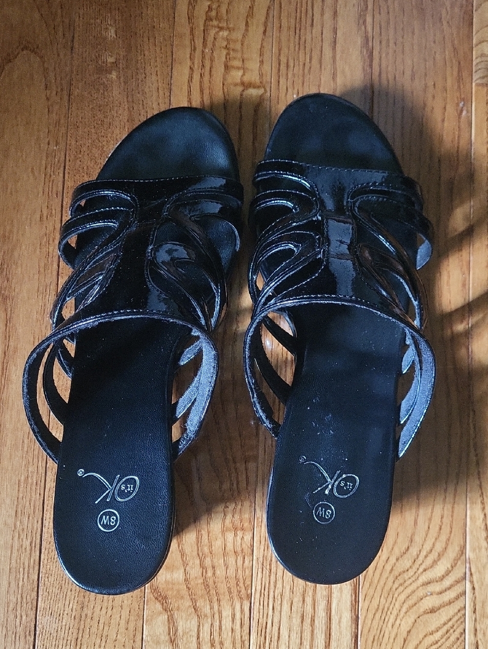 Women's Black Strappy Slide Sandals - Unbranded